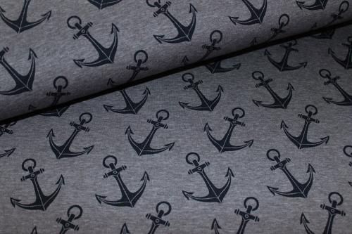 Alpenfleece/-sweat Anker grau meliert (10 cm)